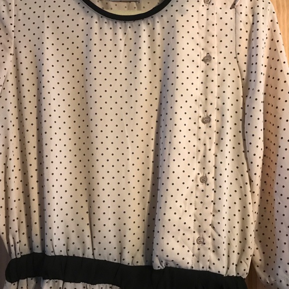 CUTE! Pink flowy pants & cream/black polka dot top - Picture 7 of 7